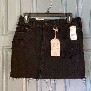 Vanilla Star Black Distressed Denim Mini Skirt Size 9